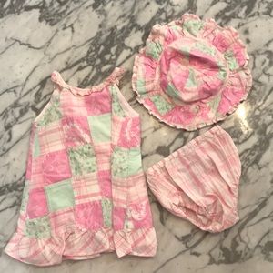 3 pz pink Maggie & Zoe 12 mo dress set